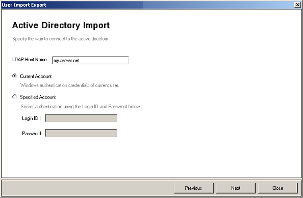 Active Directory User Import